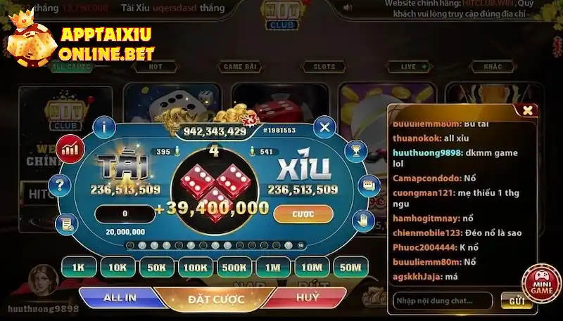 Tài xỉu hitclub là game cá cược đặc sắc được hội viên yêu thích